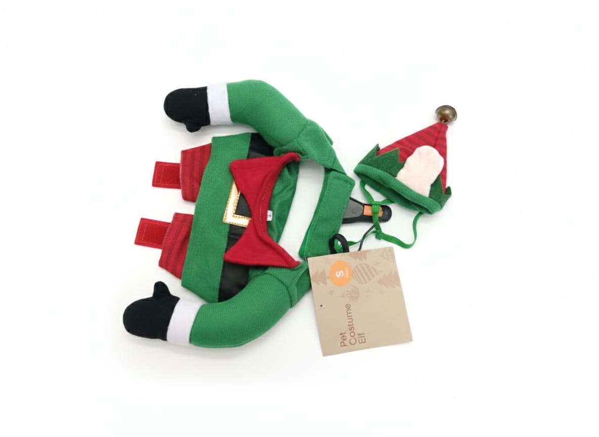 Pet Elf Christmas with Jingle Bell Hat.